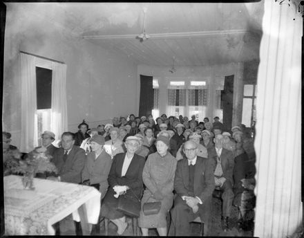 "Large Crowd at opening of AWI Rooms"