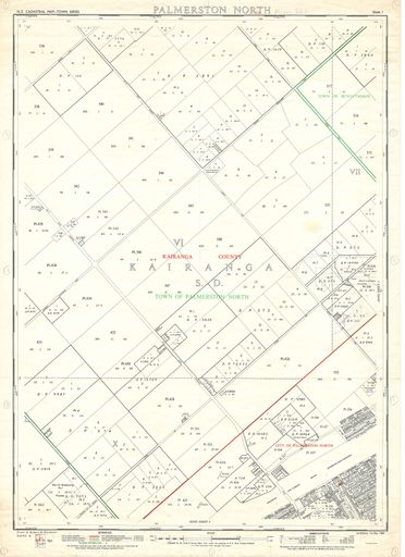 NZ Cadastral Map - Town Series: Palmerston North Map 1