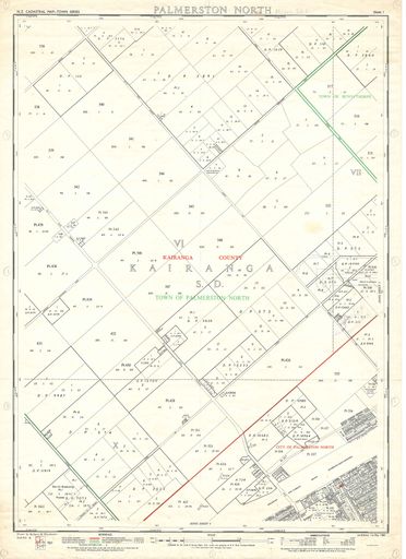 NZ Cadastral Map - Town Series: Palmerston North Map 1