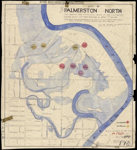 Plan showing area within city covered by 1941 Flood Waters.