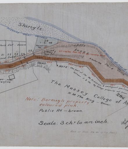 Plan of Cliff Road area with landowners