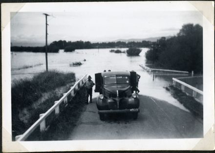 Car on Flooded Road, Rangiotu Flood