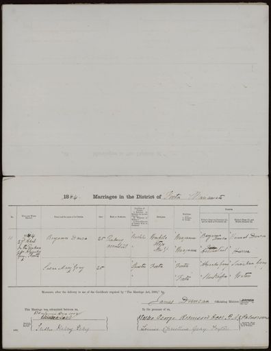 Marriage register 1880 - 1894