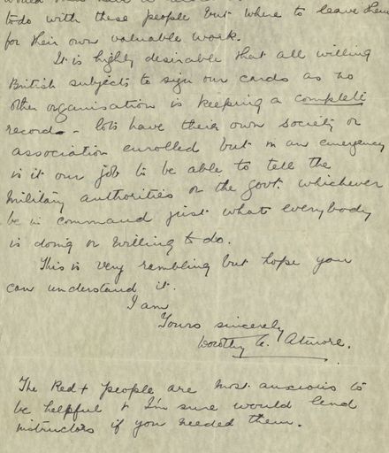Correspondence: Letter to Charlotte Warburton regarding the authority of the W.W.S.A. Page 2