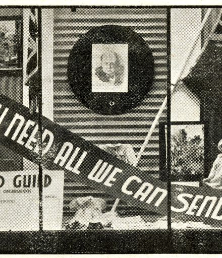Display of work done by the United Guild for air raid victims of World War II