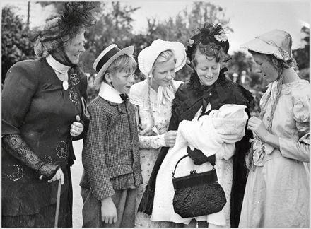Re-enactment of early settlers arrival for 75th jubilee