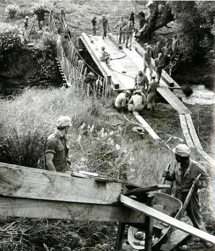 "Bridge Building - All in a Day's Work for Army"