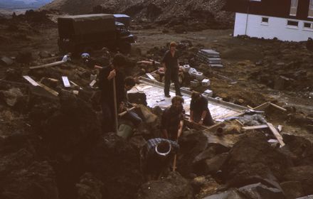 Scouts building Ruapehu Lodge and Snow School