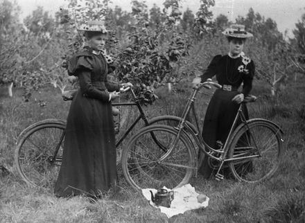Lydia Dahlstrom and Barbara Fafieta at Dahlstrom Orchard, Roberts Line