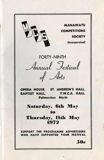 Manawatū Competitions Society, Forty-Ninth Annual Festival of Arts Programme