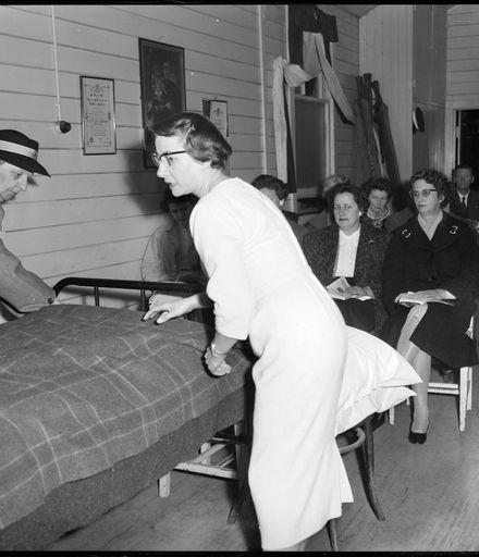 "Demonstration at Nursing Class" Bed-Making