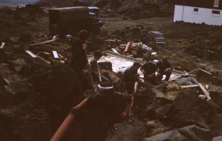 Scouts building Ruapehu Lodge and Snow School