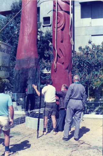 Installation of Pouwhenua for the re-dedication of The Square - Te Marae o Hine