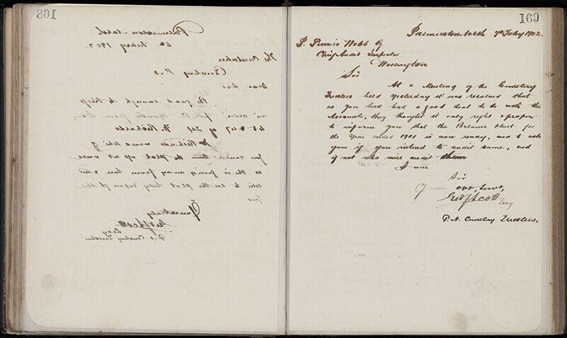 Outwards Correspondence of the Palmerston North Cemetery Trustees, 1898 -1902 196