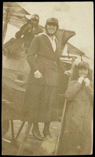 Philip Fowler and others with aeroplane