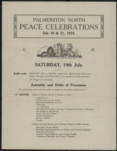 Programme for Peace Celebrations
