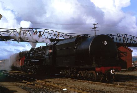 Train Passing Under The Cook Street Foot Bridge