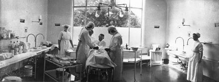 Staff in the operating theatre, Palmerston North Public Hospital