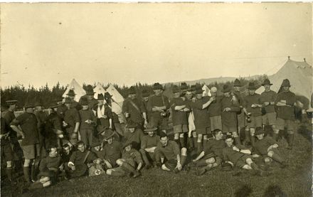 Soldiers with Tents - Postcard from Henry Ward to Eva Francina Eastwood