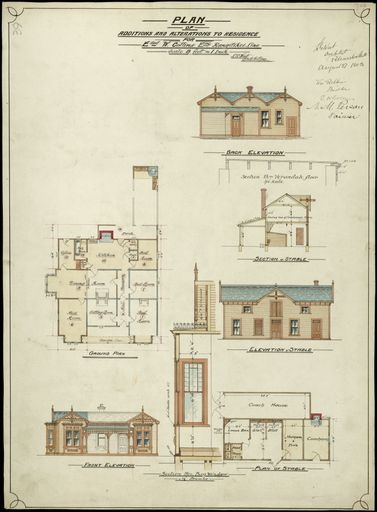 Additions and Alterations to Residence for E. and W. Collins Esq., Rangitikei Line