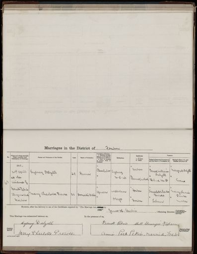 Marriage register 1909- 1927