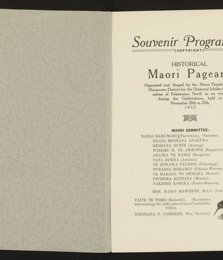 Historical Maori Pageant Souvenir Programme 2