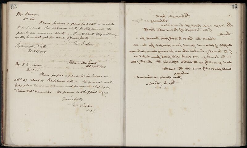 Outwards Correspondence of the Palmerston North Cemetery Trustees, 1898 -1902 76