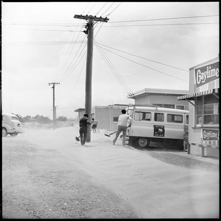Strong Winds and Lashing Sand at Foxton Beach.