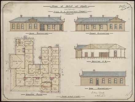 Architectural plan of hotel at Apiti