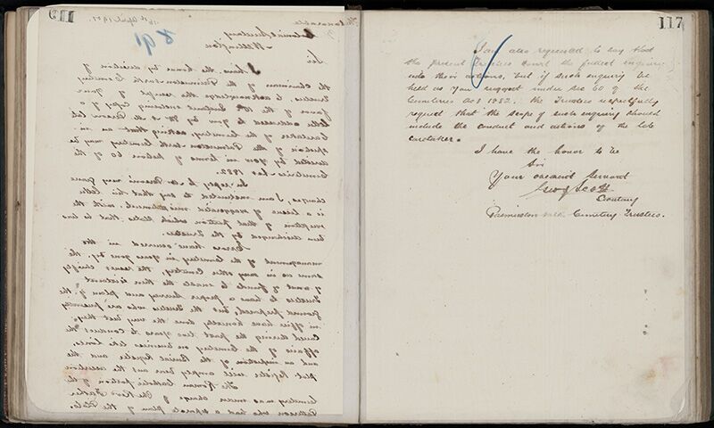 Outwards Correspondence of the Palmerston North Cemetery Trustees, 1898 -1902 146