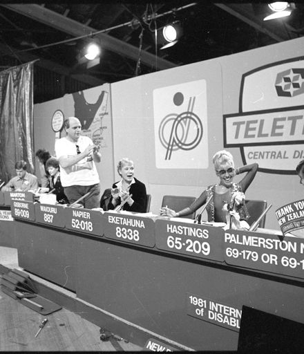 [Mike Moore on the Panel of Presenters at the 1981 Telethon]