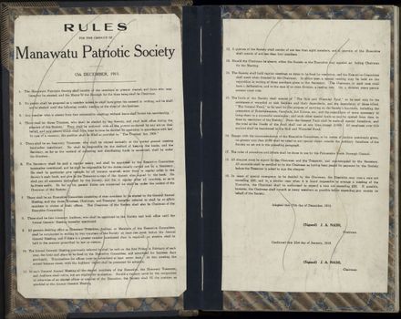 Manawatu Patriotic Society Minute Book (1916-1917)