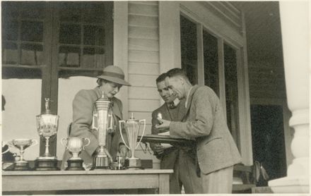 Basil Young with Golf Trophies