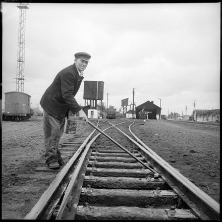 "A Daily Task" Oiling the Points at the Railway Yards