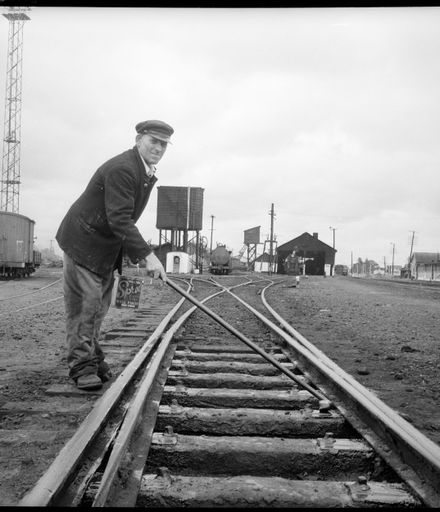 "A Daily Task" Oiling the Points at the Railway Yards