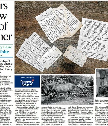 Memory Lane - "Old letters a window into life of early farmer"
