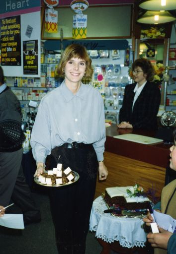 Judith Dobson at the opening of Vautier Pharmacy