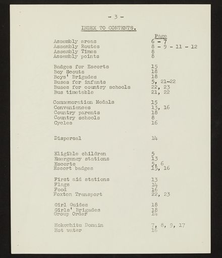 Schedule of Instructions and Details of Assembly for School Children for Royal Visit, 1954 4