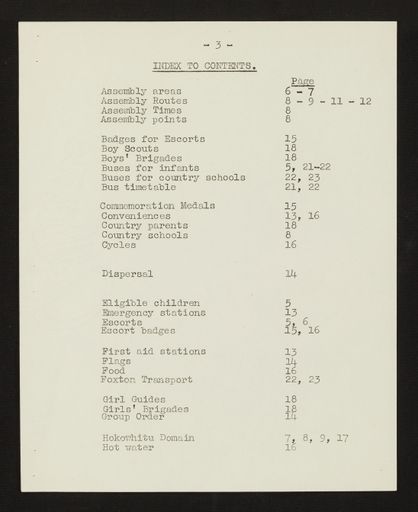 Schedule of Instructions and Details of Assembly for School Children for Royal Visit, 1954 4
