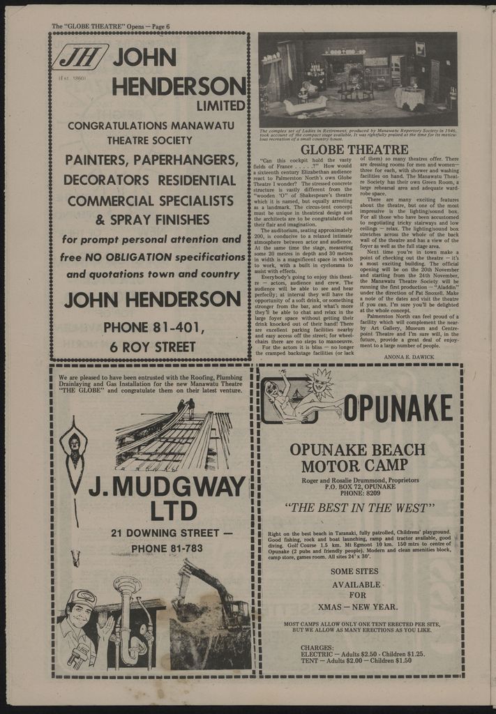 "The Globe Theatre Opens" Commemorative Newspaper 6