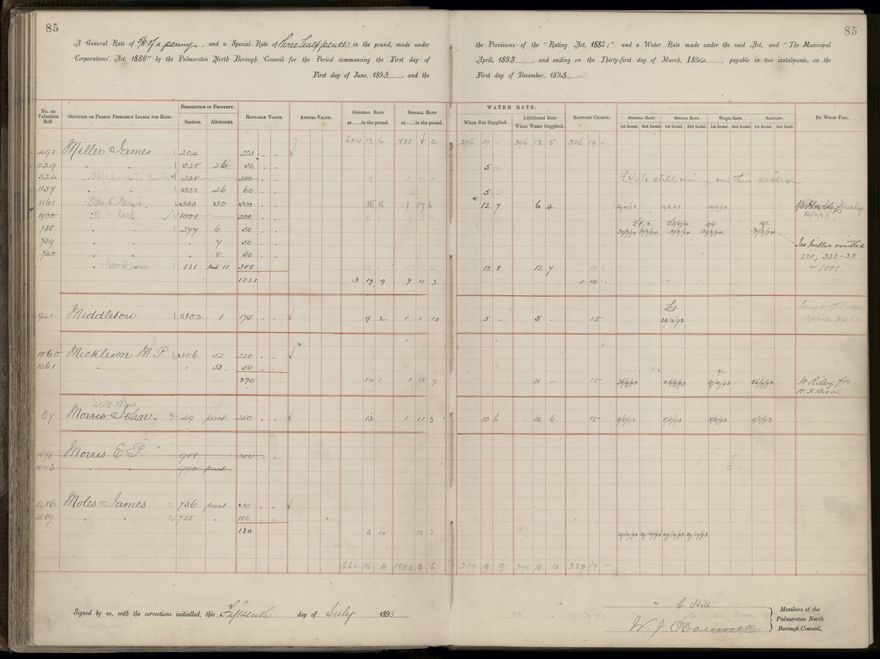 Palmerston North Rate Book, 1893 - 1896, 90