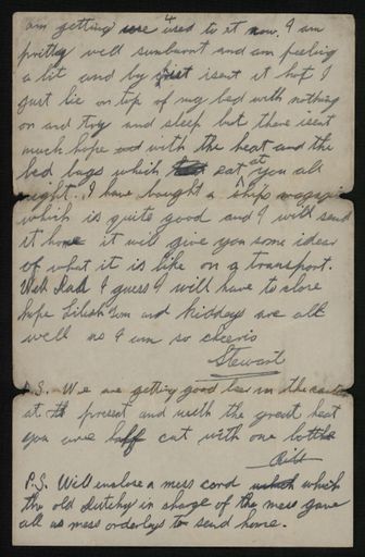 Letter from Stewart Grammer to his family in Bainesse 4