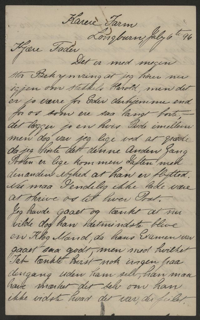 Letter from Ditlev Monrad