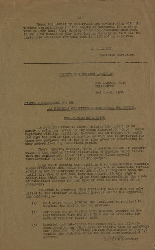Women's War Service Auxiliary Memorandum No. 42 Page 2
