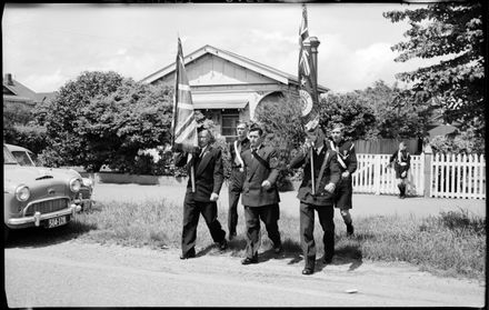 Boys Brigade Members Marching With Flags and Standards - Resource cover image