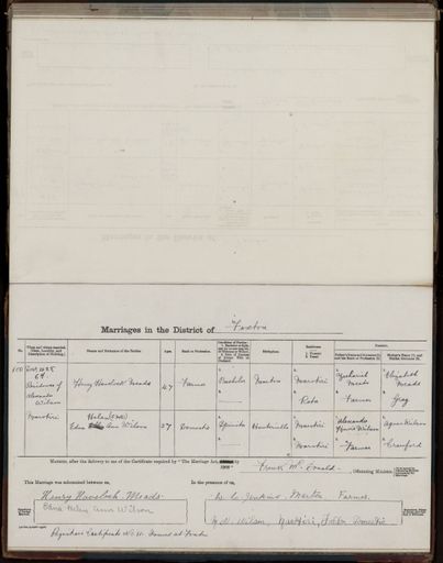 Marriage register 1909- 1927