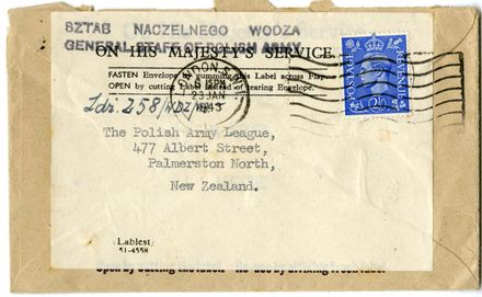 Envelopes addressed to the Polish Army League