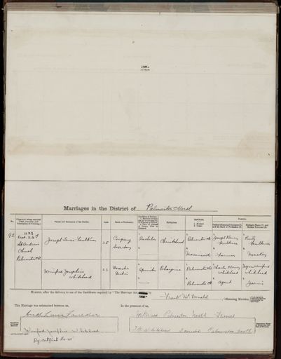 Marriage register 1909- 1927