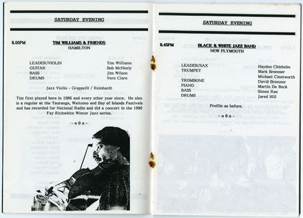 Manawatū Jazz Festival Program, 1992
