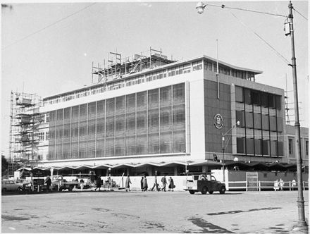 Palmerston North Public Library under construction, corner of Main Street and The Square